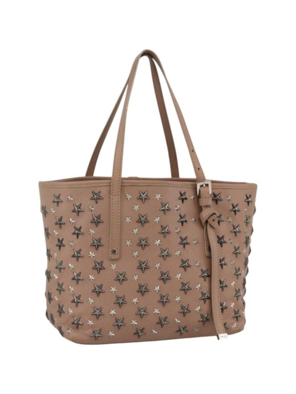 Jimmy Choo Tote Bag Leather Pink Silver